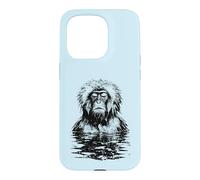 Funny Snow Monkey Japanese Macaque Meditation Onsen Spa Case for iPhone 15 Pro
