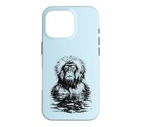 Funny Snow Monkey Japanese Macaque Meditation Onsen Spa Case for iPhone 16 Pro