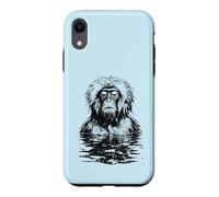 Funny Snow Monkey Japanese Macaque Meditation Onsen Spa Case for iPhone XR