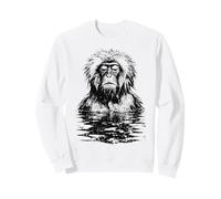 Funny Snow Monkey Japanese Macaque Meditation Onsen Spa Sweatshirt