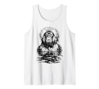 Funny Snow Monkey Japanese Macaque Meditation Onsen Spa Tank Top
