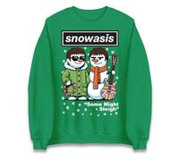 Funny Snowasis Some Might Sleigh Christmas Jumper, Novelty Xmas Sweater for Men & Women Kelly Green
