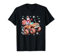 Funny Snowman Candy On Monster Truck Cookies Xmas Baker T-Shirt