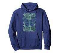 Funny SOBER Butterfly NA Vibes Sobriety Positivity Lifestyle Pullover Hoodie