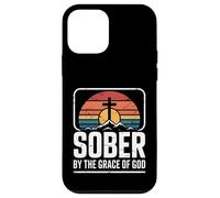Funny Sober By The Grace Of God Saying Recovery Case for iPhone 12 mini