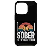 Funny Sober By The Grace Of God Saying Recovery Case for iPhone 13 Pro