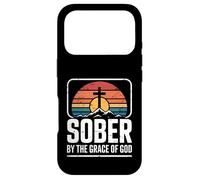 Funny Sober By The Grace Of God Saying Recovery Case for iPhone 17 Pro