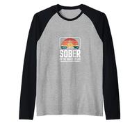 Funny Sober By The Grace of God Saying Recovery Raglan Baseball Tee