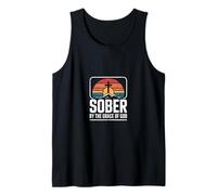 Funny Sober By The Grace of God Saying Recovery Tank Top