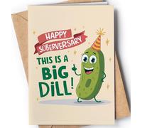 Funny Sober Card, Sobriety Card, Sober Anniversary Card, Happy Soberversary Card for Men or Women, Addiction Recovery Card, AA Card - Say congratulations and encouragement - Fun, Cute Sober Dill Card
