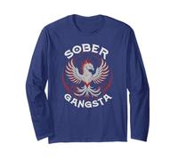 Funny Sober Gangsta AA Vibes NA Rise Up Community Matters Long Sleeve T-Shirt