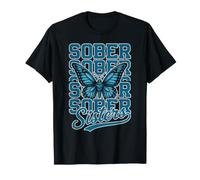 Funny Sober Sisters Butterfly Sobriety AA Vibes NA T-Shirt