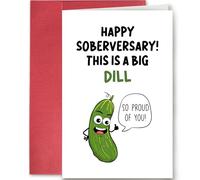 Funny Sobriety Card for Him Her, Humorous Sober Card for Women Men, Sober Anniversary Card for Friends Family, Happy Soberversary Card, Adorable One Year Sober Card