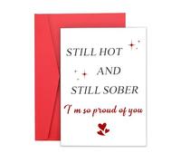 Funny Sobriety Cards for Women Men Sober Gifts for Men 5 Years AA Sobriety Anniversary Cards One Year Sober Gifts for Husband Dad Brother Addiction Inspirational Recovery Gift for Women After Surgery