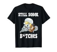 Funny Sobriety Still Sober 2 Years Sober Skeleton T-Shirt