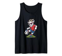 Funny Soccer Goat with Sunglasses Football Tank Top