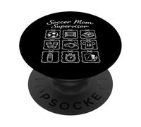 Funny Soccer Mom Supervisor Busy Sideline Life Fútbol Humor PopSockets Adhesive PopGrip