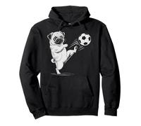 Funny Soccer Pug Ball Scoring Dog Kids Score Game Mom Quote Pullover Hoodie
