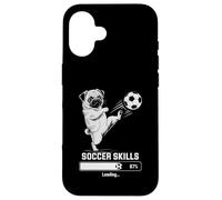 Funny Soccer Pug SKILLS LOADING Dog Play Goalie Girls Kids Case for iPhone 16