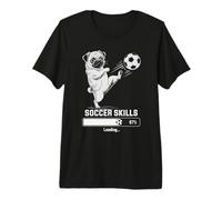 Funny Soccer Pug Skills Loading Dog Play Princess Coaching Premium T-Shirt