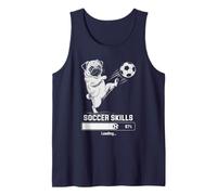 Funny Soccer Pug Skills Loading Dog Play Princess Coaching Tank Top