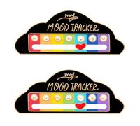 Funny Social Mood Brooch Pin for 7 Days, 2PCS Battery Shape Enamel Lapel Pins, Metal Clouds Brooch Pin, Anxiety Badge Mental Health Gift (black)