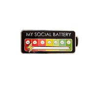 Funny Social Mood Pin 7 levels, Interactive Mood Pin, Emotional Energy Pins, My Social Battery, Mood Battery Display Lapel Pin, Anxiety Badge Mood Expression Pin Gift for Introverts