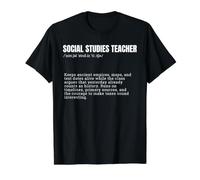 Funny Social Studies Teacher Definition School Value Graphic T-Shirt, Men, Black, M