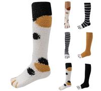 Funny Socks Animal Bed Socks Women's Cat Paw Socks Compression Socks Colourful Socks Winter Socks Cats Fluffy Cuddly Socks Compression Socks Support Stockings, 001 white, One Size