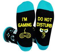 Funny Socks, DO NOT DISTURB I'M GAMING Gamer Xmas Gifts for Men Who Have Everything, Novelty Birthday Valentines Gifts Christmas Stocking Fillers for Teenage Boys Men Gaming Socks 9-12 uk