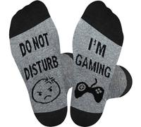 Funny Socks, DO NOT DISTURB I'M GAMING Gamer Xmas Gifts for Men Who Have Everything, Novelty Birthday Valentines Gifts Christmas Stocking Fillers for Teenage Boys Men Gaming Socks 9-12 uk