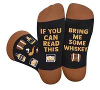 Funny Socks for Men Dad Husband Women Teenage Boys-If You Can Read This Bring Me Whiskey Lovers Novelty Fun Crew Crazy Funky Cute Cotton Food Sock Fathers Day Easter Gifts Christmas Stocking Filler