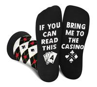 Funny Socks for Men Women Dad Husband - If You Can Read Bring Me To The Casino Novelty Fun Crew Crazy Funky Cute Cotton Socks for Gambler - Birthday Fathers Day Easter Gifts Christmas Stocking Filler