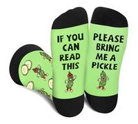 Funny Socks for Men Women Dad Teenage Boys - If You Can Read This Bring Me Pickle Novelty Fun Crew Crazy Funky Cute Cotton Food Socks - Birthday Fathers Day Easter Gifts Christmas Stocking Filler