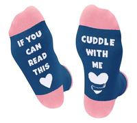 Funny Socks for Women and Teens Girls - 'IF YOU CAN READ THIS,CUDDLE WITH ME' Socks - Valentines Birthday Anniversary Novelty Gifts for Girlfriend Lover - Odd Crazy Silly Cute Fun Christmas Stocking