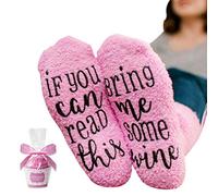 Funny Socks for Women "If You Can Read This Bring Me Wine" Socks with Cupcake Gift Packaging
