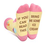 Funny Socks for Women Mum Teenage Girls - If You Can Read This Bring Me Ice Cream Lovers Novelty Fun Odd Funky Cute Food Desserts Sweet Socks - Mothers Day Birthday Gifts Christmas Stocking Fillers