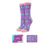 Funny Socks for Women - Pineapple Socks Bumble Bee Socks Reading Socks, Animal Lover Gifts, Alien Purple, M