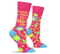 Funny Socks for Women Teenage Girls - CLASSY SASSY and a little BAD ASSY Socks Valentines Birthday Easter Mothers Day Novelty Gifts for Girlfriend Crazy Flower Sock - Fun Gifts Christmas Stocking