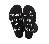 Funny Socks Novelty Socks for Dad Gift from Daughter,Son,Wife,Father's Day, Birthday Gifts for Men,Novelty Non-Slip Cotton Sock 9-12(Grandpa, Husband),I'M NOT SLEEPING I'M JUST RESTING MY EYES Sock