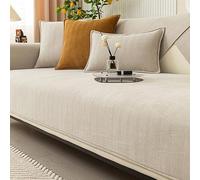 Funny Sofa Cover, Fuzzy Couch Cover, Herringbone Chenille Fabric Furniture Protector Sofa Cover, Cosy Solid Colour Non-Slip Couch Cover (Beige,90 * 120cm)