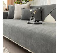 Funny Sofa Cover, Fuzzy Couch Cover, Herringbone Chenille Fabric Furniture Protector Sofa Cover, Cosy Solid Colour Non-Slip Couch Cover (Grey,70 * 210cm)