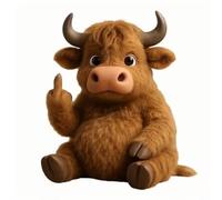 Funny Soft Middle finger Plush Animals, Cute Funny Middle finger Plush Dog, Middle Finger Plush Highland Cow, Unique Gag Gifts for Home Office Decor (#B)