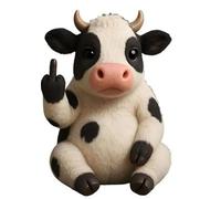 Funny Soft Middle Finger Plush Animals, Cute Middle Finger Plush Highland Cow, Meet the Attitude Squad, Rebellious Office Desk Decor, Stress Relief Decor Gift (Highland Caw 18cm) (Cow)