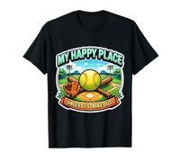 Funny Softball Diamond My Happy Place Unless I Strike Out T-Shirt