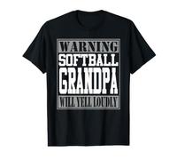 Funny Softball Grandpa Warning Loud Supporter Design Value Graphic T-Shirt