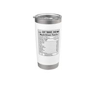 Funny Software Dad Nutrition Facts Design for Programmer Fat Stainless Steel Insulated Tumbler