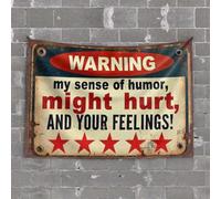 Funny Sogns Warning: My Sense of Humor Might Hurt, Including Yours! Tapestry Tapastry'S Wall Hanging Asthetic Bedroom Assecorie(100X150CM)