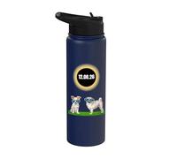 Funny Solar eclipses 2026 Dogs with Eclipse Sunglasses Stainless Steel Insulated Water Bottle