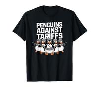 Funny Soldier Penguins Against Tariffs Sarcastic Anti Trump T-Shirt
